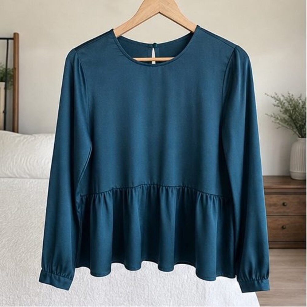 Teal Peplum Top